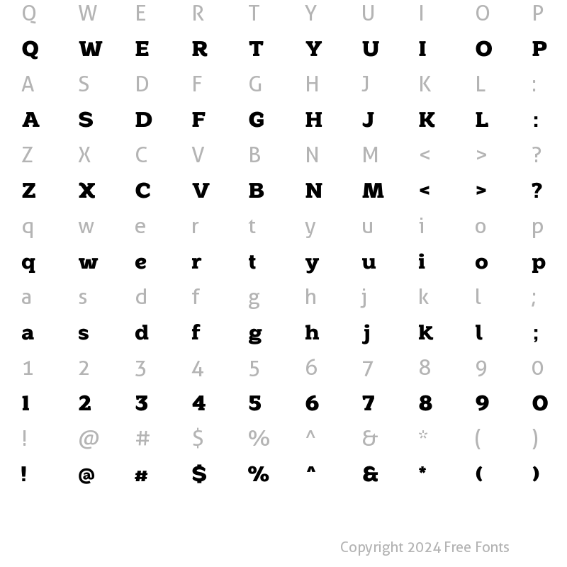 Character Map of Rosebay Regular