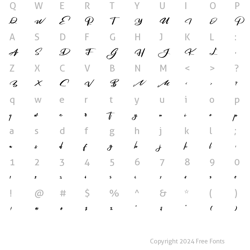 Character Map of Rosega Regular