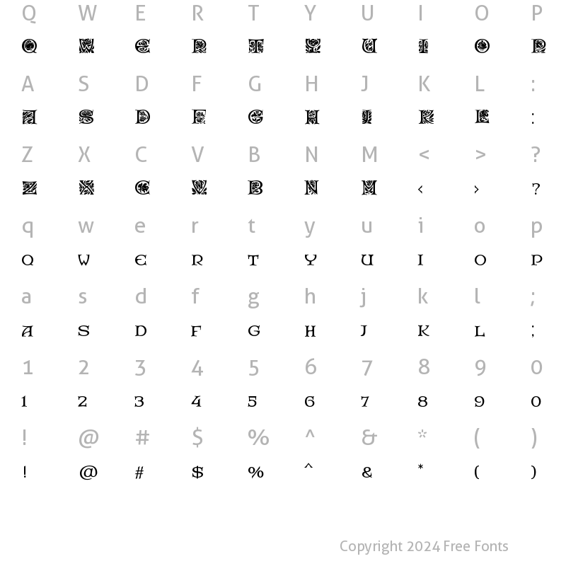 Character Map of RoseGardenEF-Bold Regular