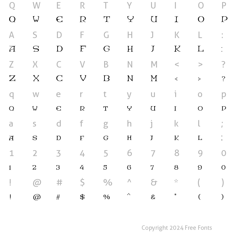 Character Map of RoseGardenEF-InlayOne Regular