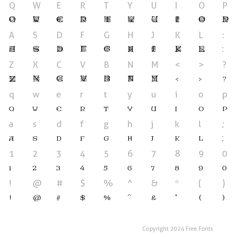 Character Map of RoseGardenEF-Regular Regular