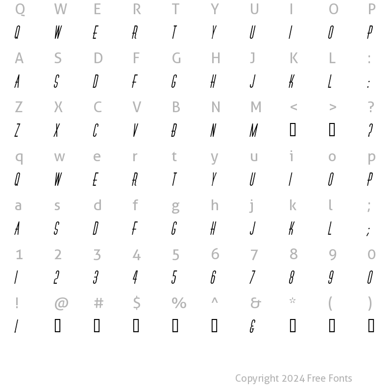 Character Map of RoselleCapsSSK BoldItalic