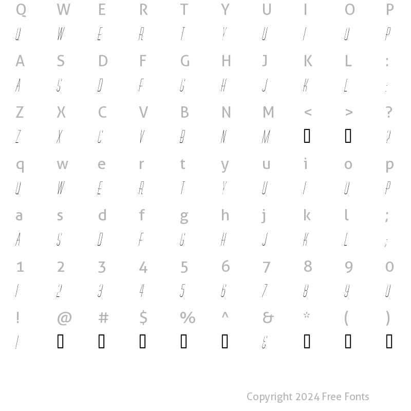 Character Map of RoselleCapsSSK Italic