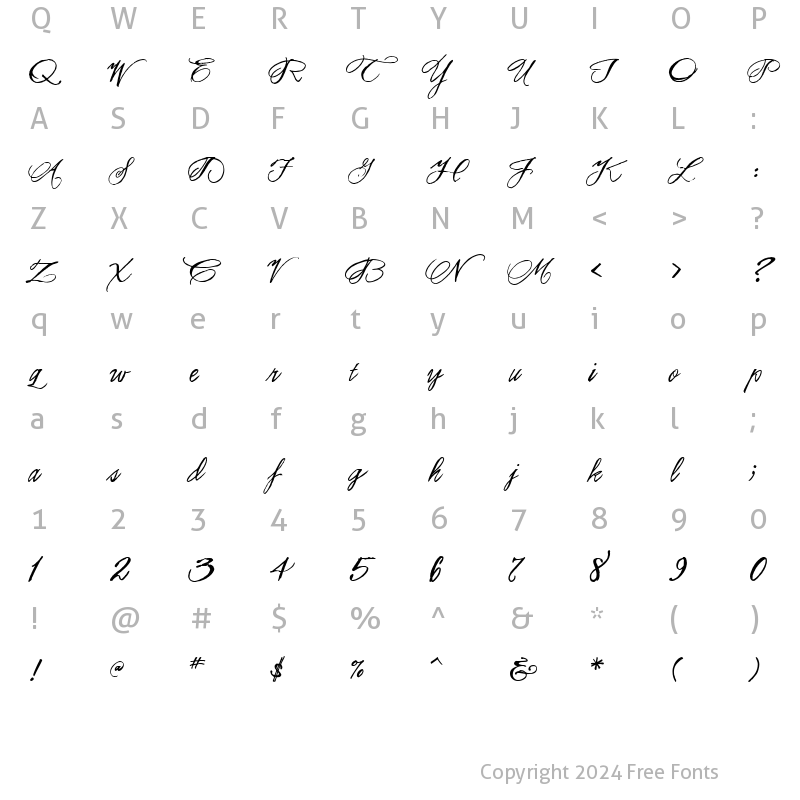 Character Map of Rosemary Copperplate Regular