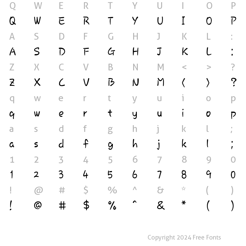 Character Map of Rosemary Regular