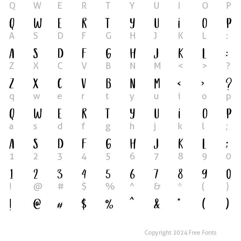 Character Map of Rosemate Sans Regular