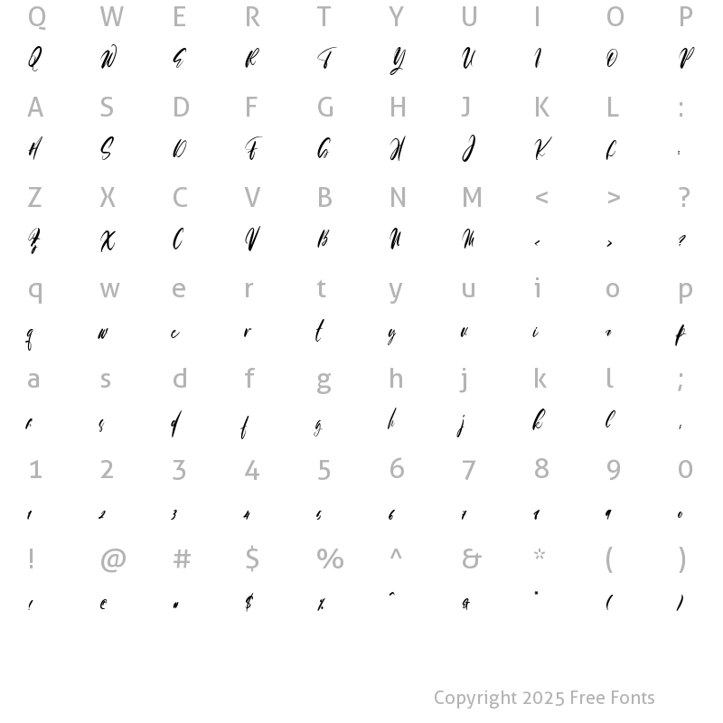 Character Map of Roses Bloomer Regular