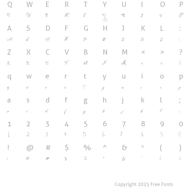 Character Map of Rosetalia V1 Regular