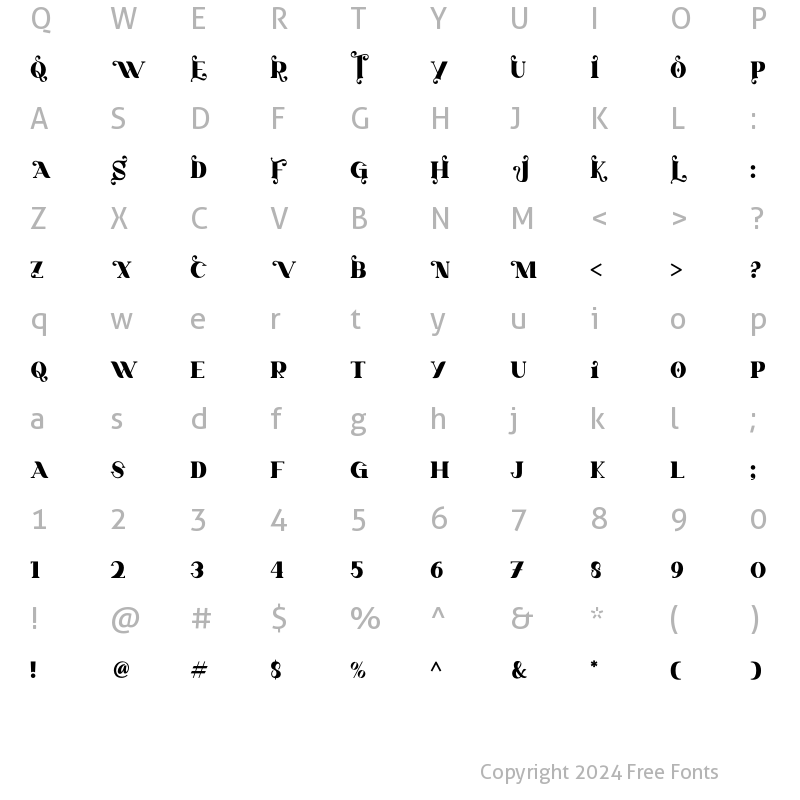 Character Map of Rosita Milk Regular