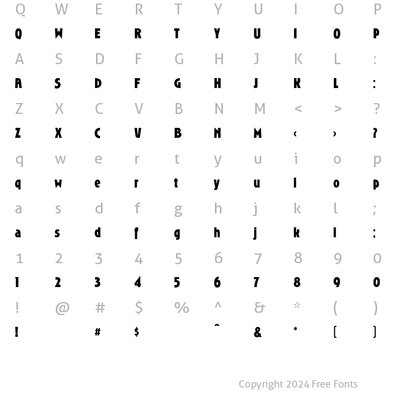 Character Map of RoslynGothic Bold