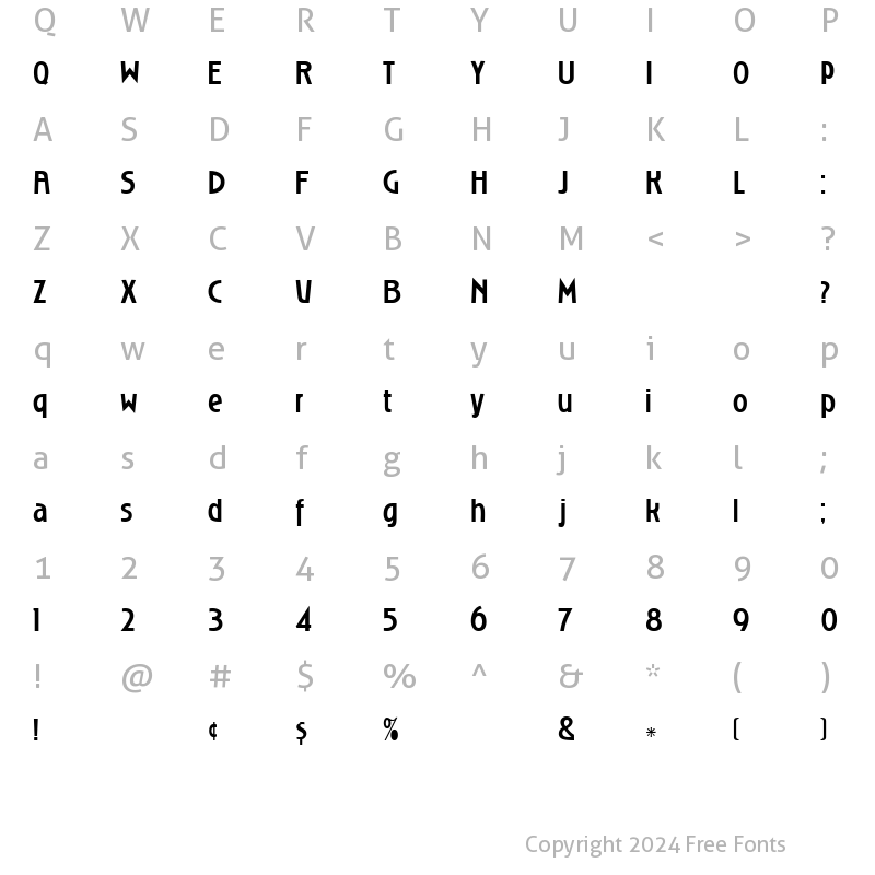 Character Map of RoslynGothic Normal