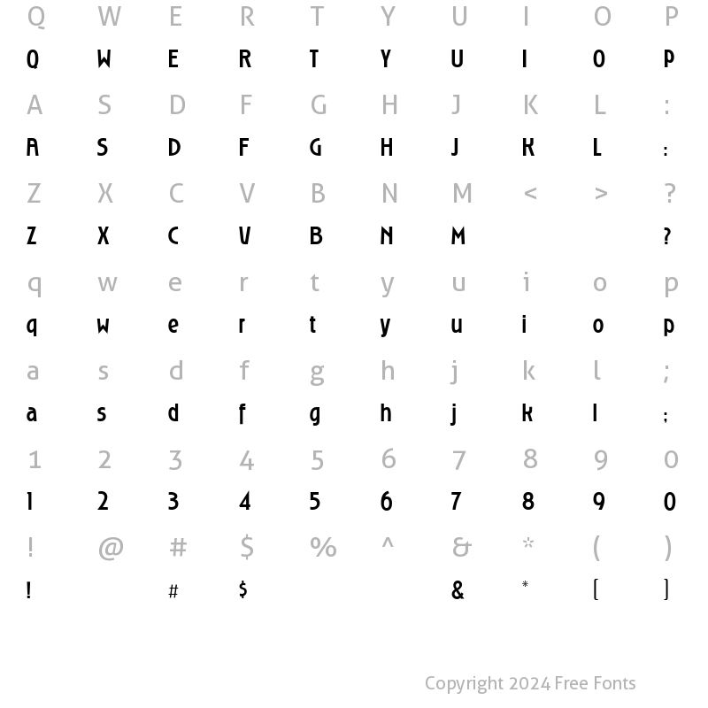 Character Map of RoslynGothic Regular