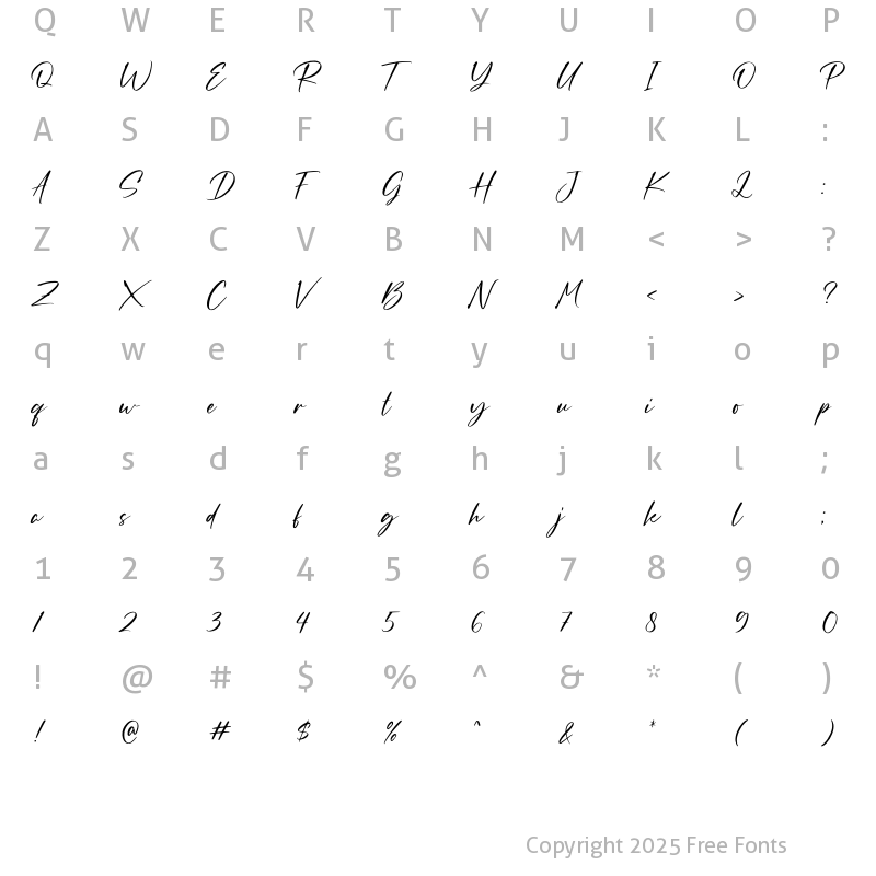 Character Map of Rostendall Regular