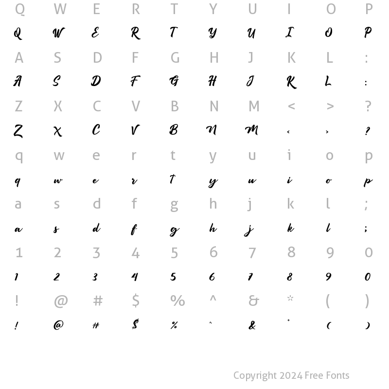 Character Map of Rostera Regular