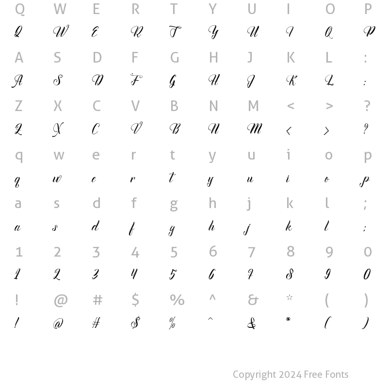 Character Map of Rosvigts Regular