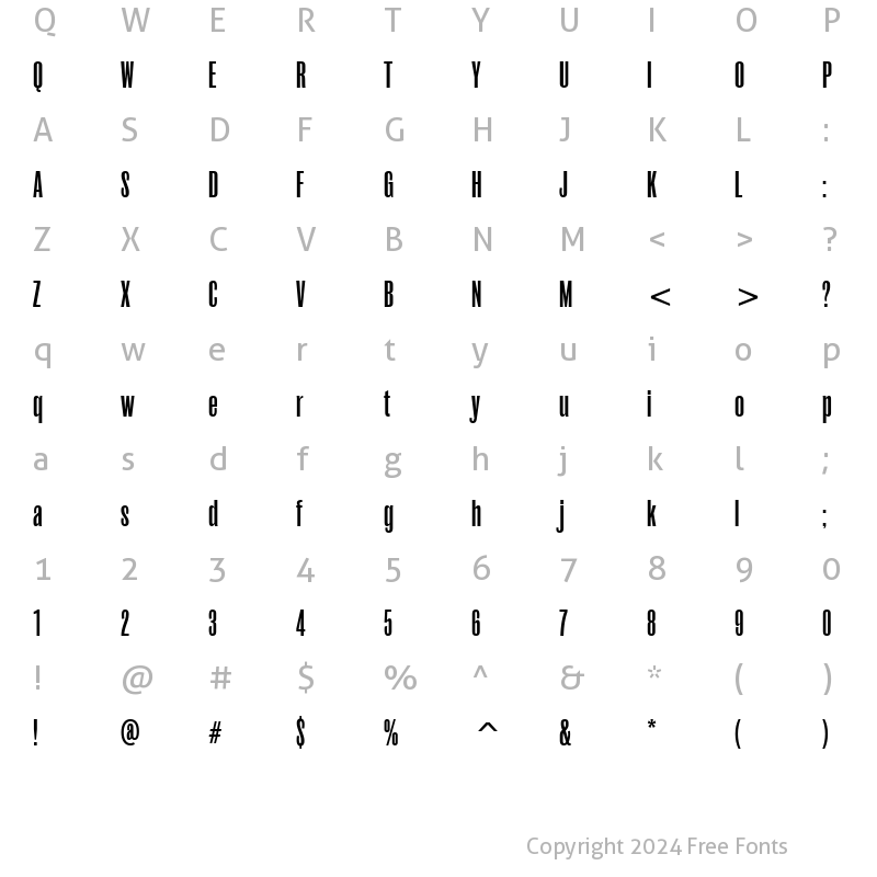 Character Map of RoswellFourITC TT Regular