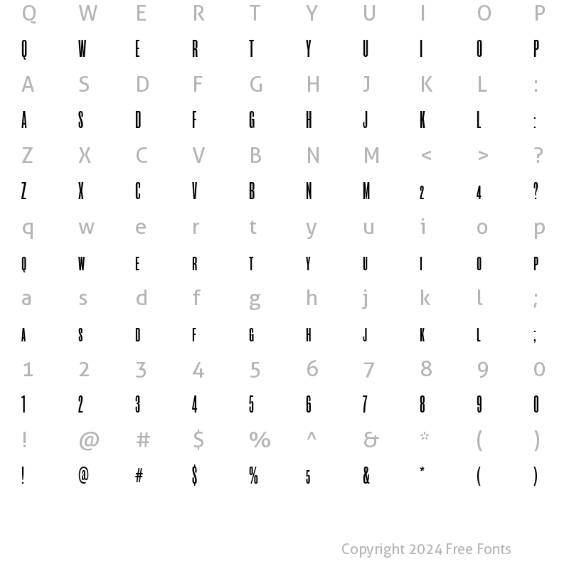 Character Map of RoswellSCThreeITC TT Regular