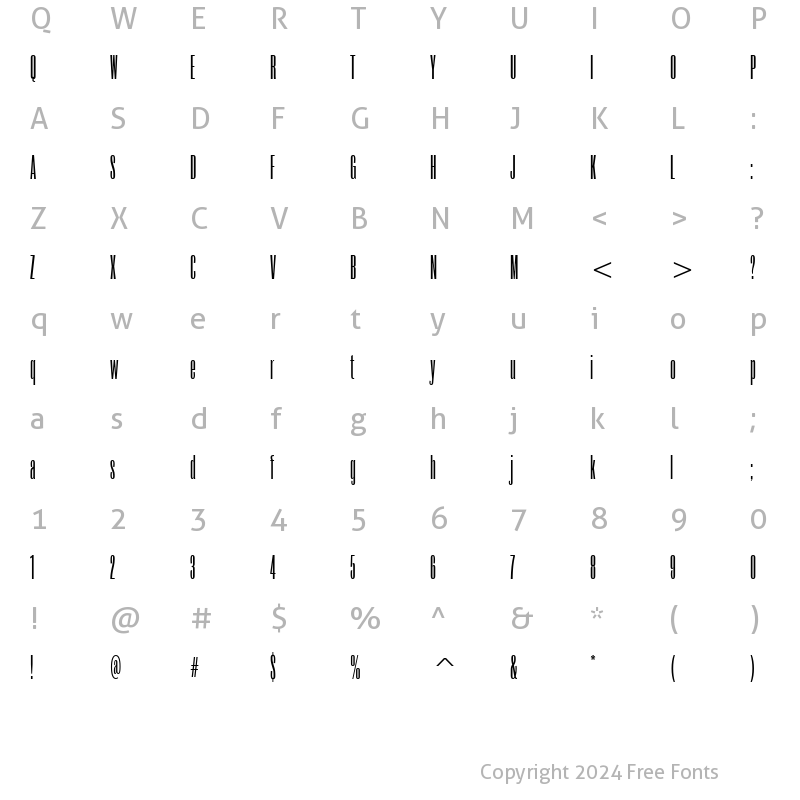 Character Map of RoswellTwoITC TT Regular