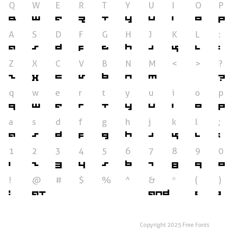 Character Map of Rotek Regular