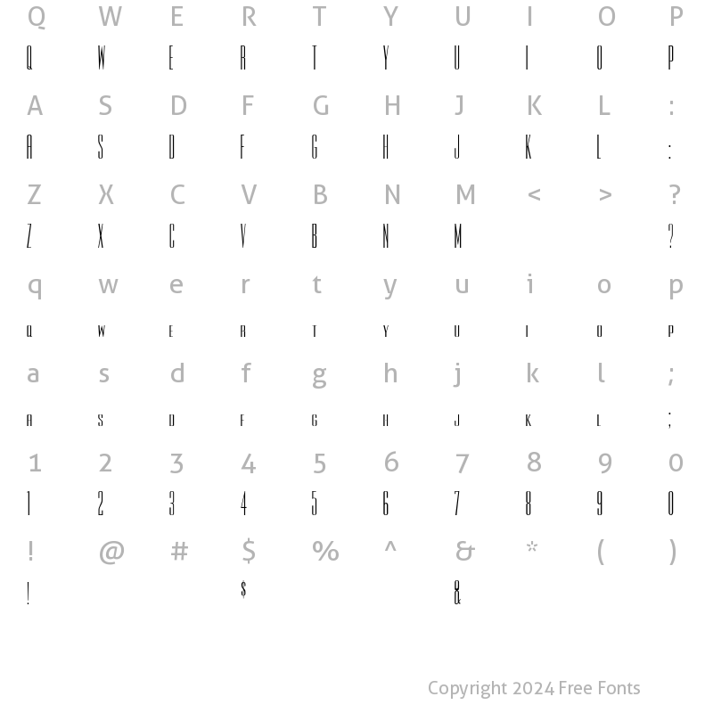 Character Map of Rothman Regular