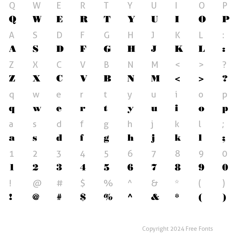 Character Map of Rothni-Poster Regular