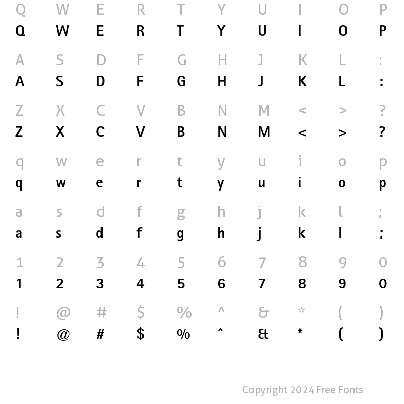 Character Map of Rotis Sans Serif Std 75 Extra Bold