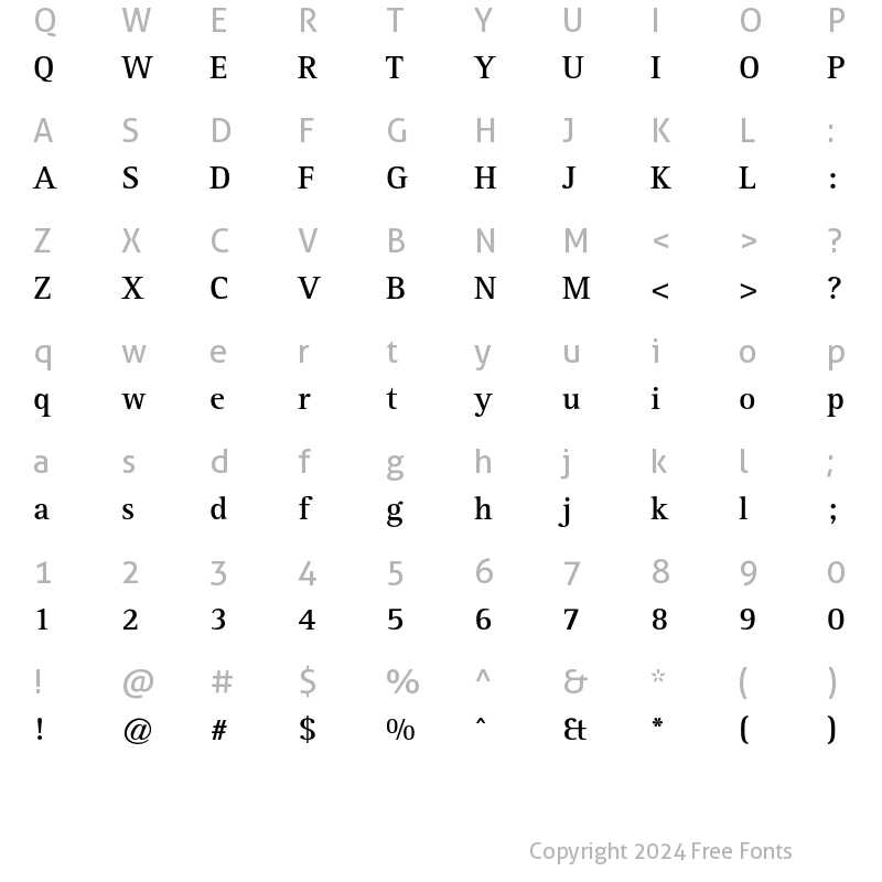 Character Map of Rotis Serif AT Bold