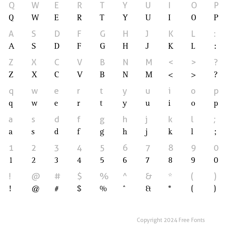 Character Map of Rotis Serif AT Regular