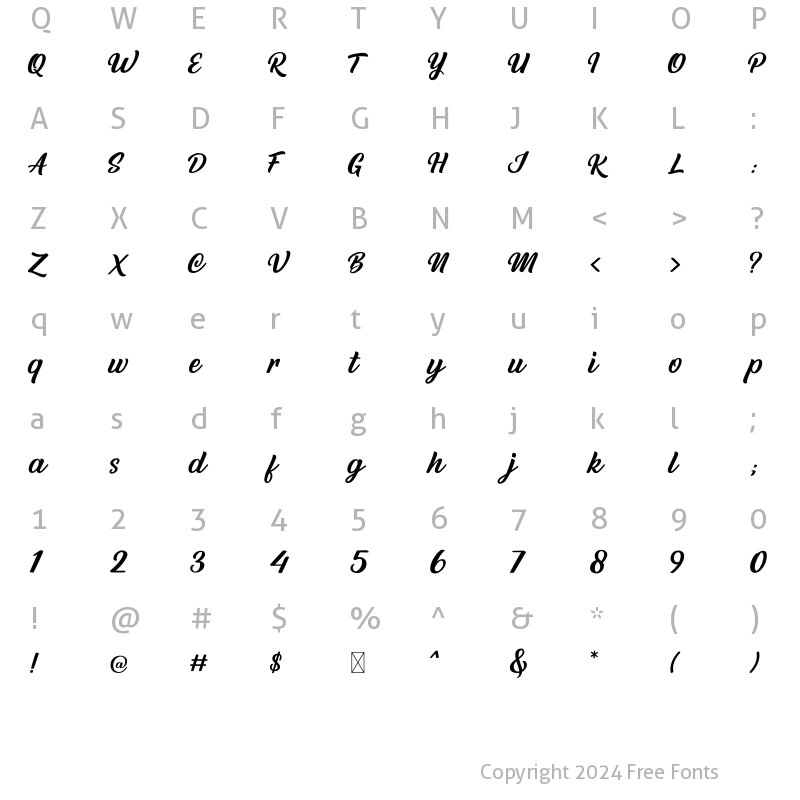 Character Map of Rottend Regular