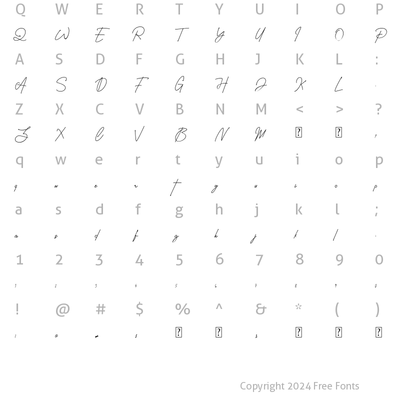 Character Map of Rotterdam Regular