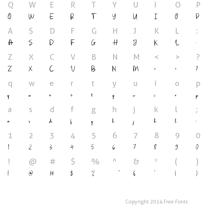 Character Map of Rotterdam-Regular Regular