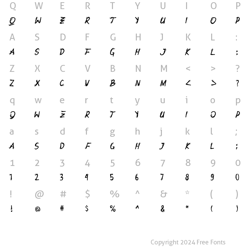 Character Map of Rottorant Regular