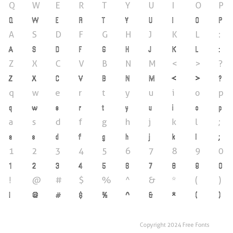 Character Map of Rough53 Becker Regular