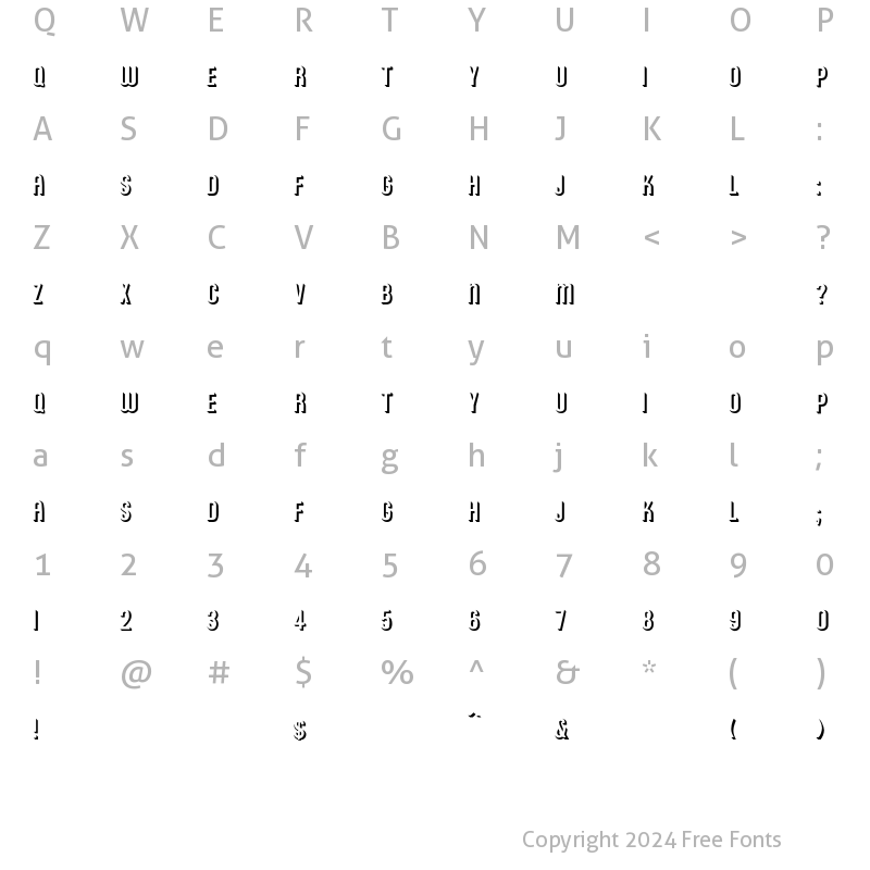 Character Map of Round Relief Regular