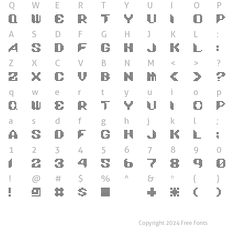 Character Map of Roundbits Regular