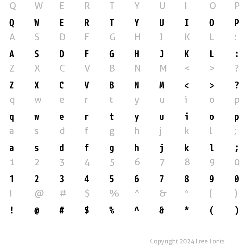 Character Map of Rounded-L Mgen+ 1mn bold