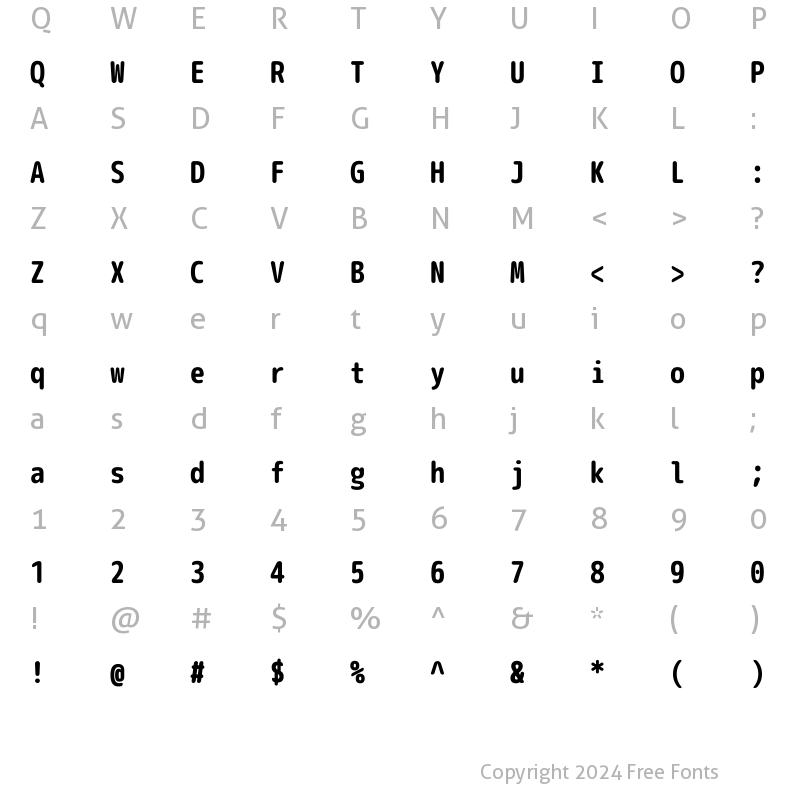 Character Map of Rounded-X M+ 2m bold