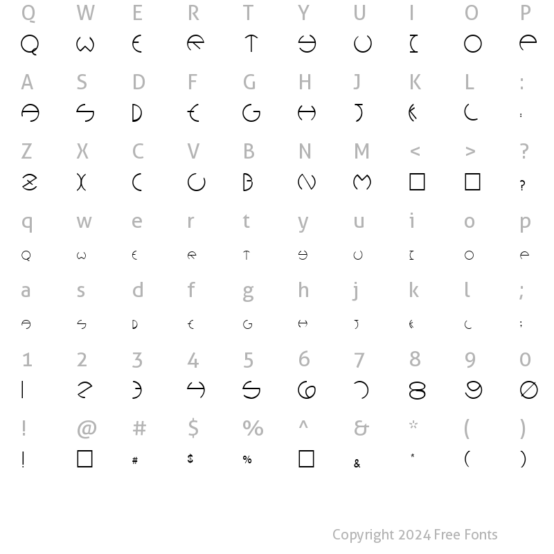 Character Map of Rounders (Plain):001.001 (Plain):001.001