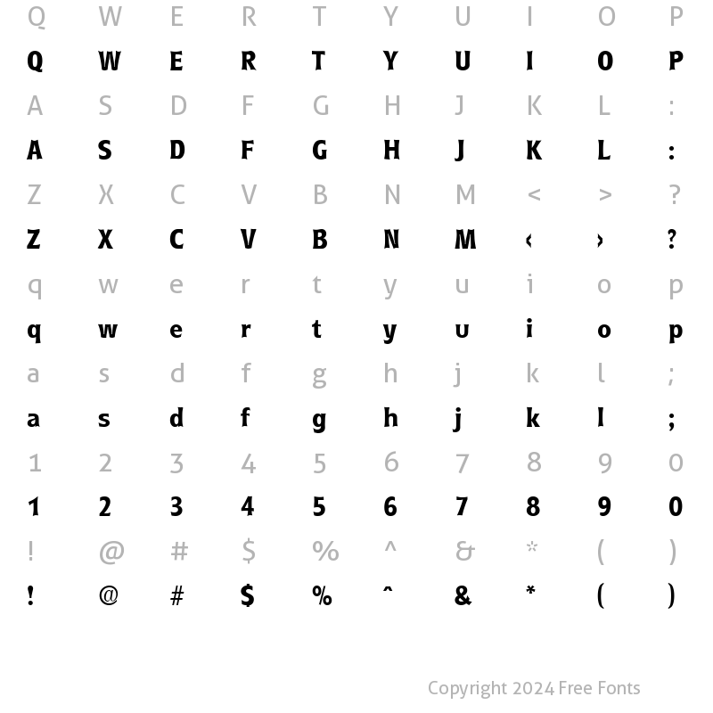 Character Map of Roundest-Serial Bold