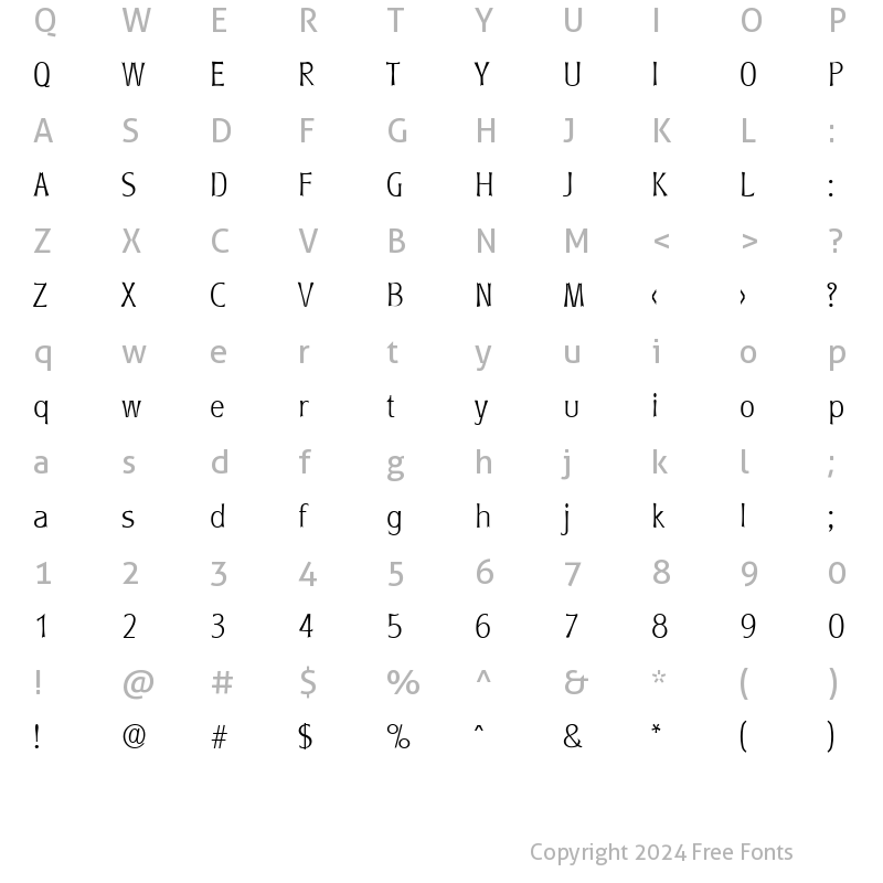 Character Map of Roundest-Serial-ExtraLight Regular