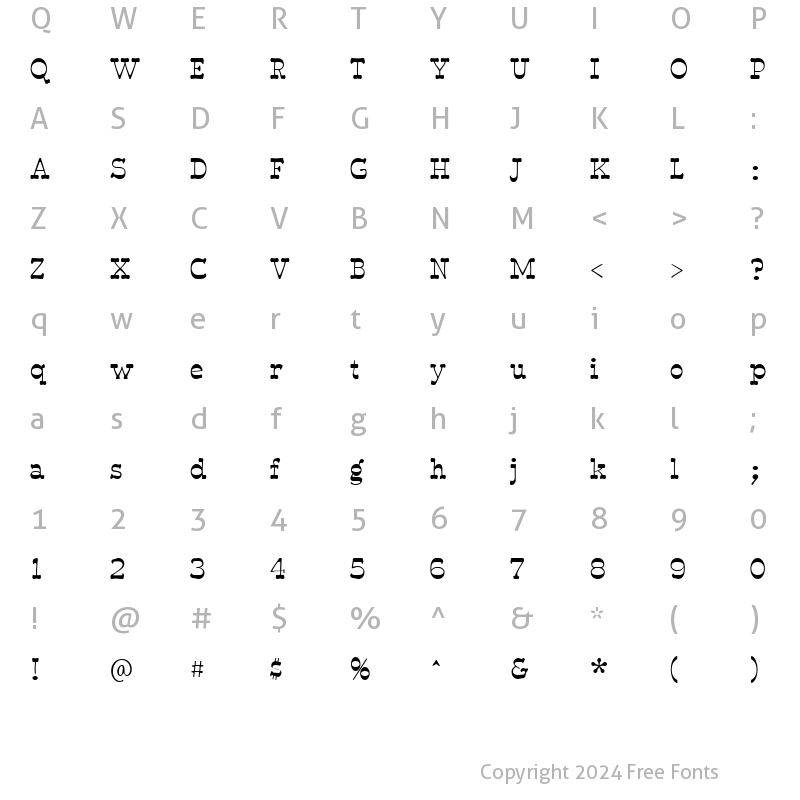 Character Map of RoundWhy Regular