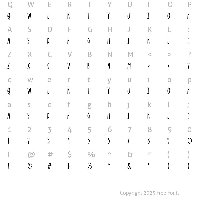 Character Map of Rounstac Regular