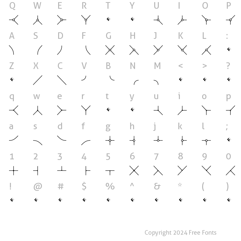 Character Map of Routes B One Regular