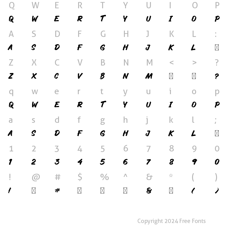 Character Map of Rowan Maskide Regular