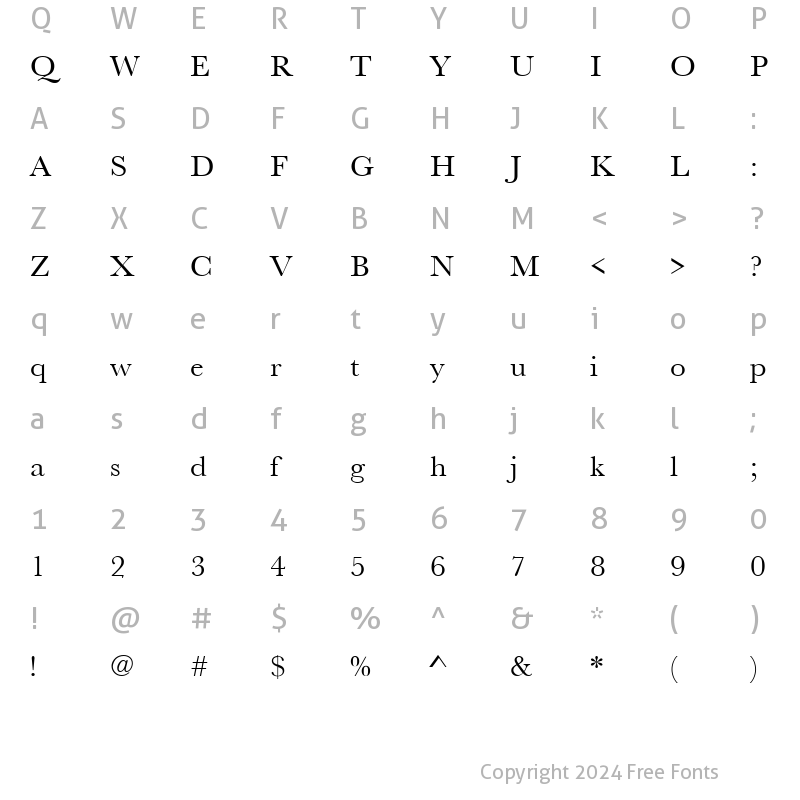 Character Map of RoxanneBeckerWide Regular