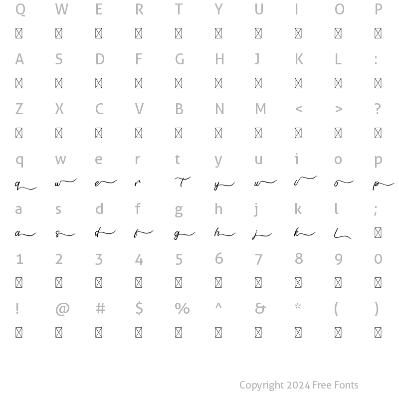 Character Map of Royal Butter Alternate 2