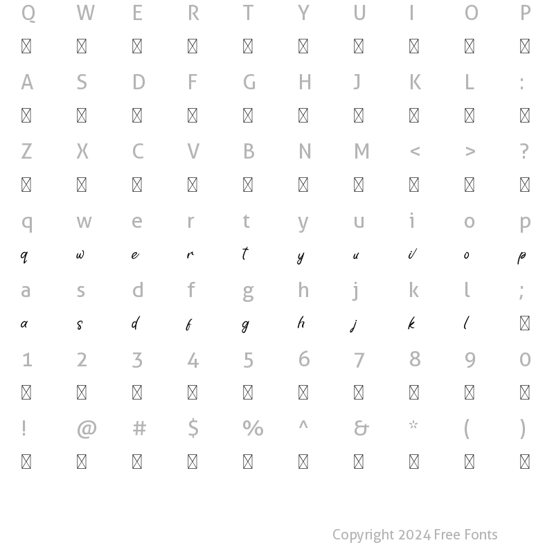 Character Map of Royal Butter Alternate