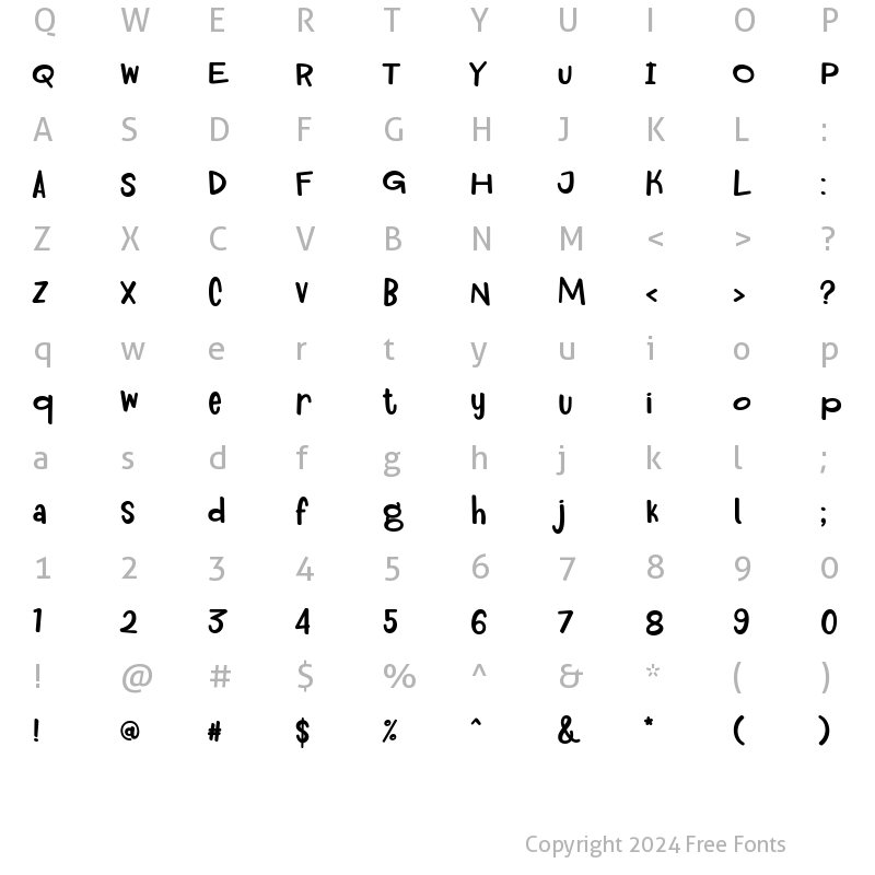 Character Map of Royum Bread Regular