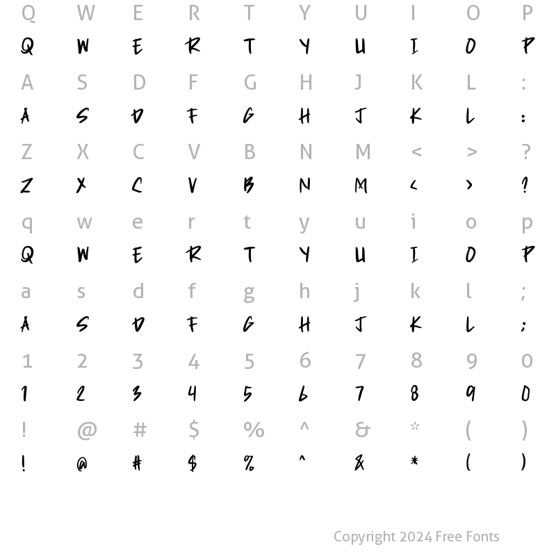 Character Map of Rozax Regular