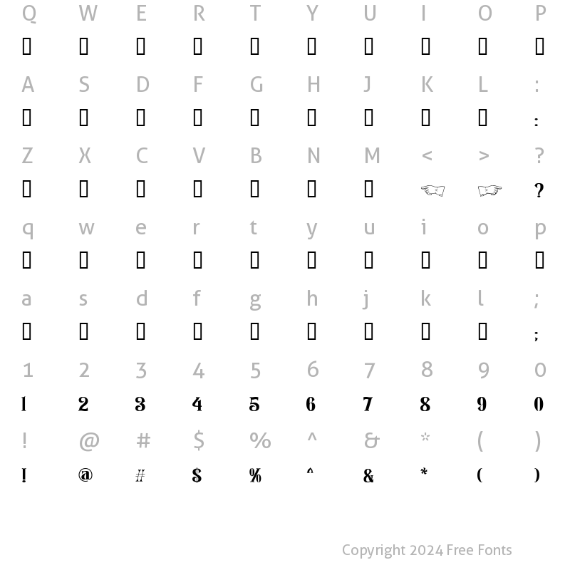 Character Map of RozenDecor Regular